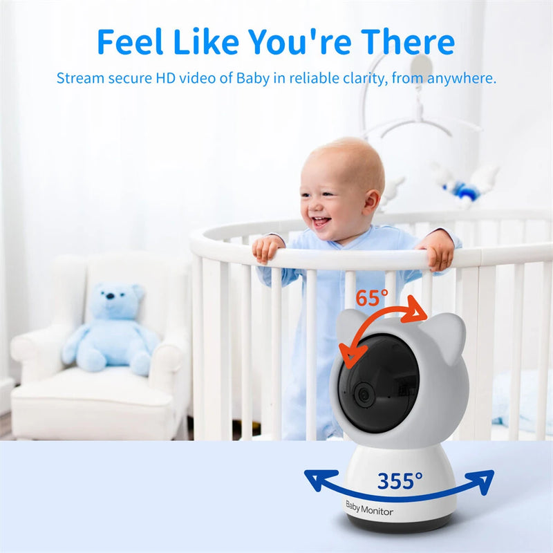 Smart WiFi Baby Monitor 5 Inch LCD Babyphone Video Camera Mobile App Control PTZ HD Night Vision Two-Way Audio Lullabies for Baby