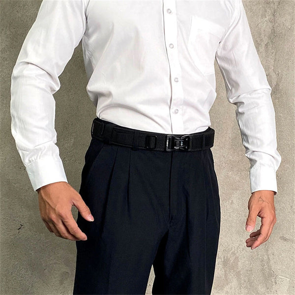 TUSHI 115cm Buckle Men Tactical Belt 1100D Nylon Thickened Double-layer Military Belt for Outdoor Sports Police Duty Shooting Training