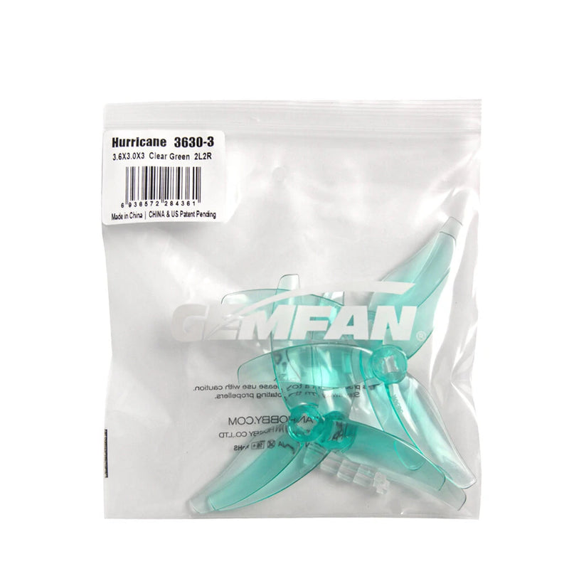 6 Pairs/12Pairs  Gemfan Hurricane 3630 3.6x3.0 3.6 Inch 3-Blade Propeller PC T Mount M5 for RC Drone FPV Racing