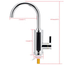 AGSIVO 3000W Instant Electric Water Heater Faucet Tap Tankless LED Digital Display Stainless Steel EU Plug for Kitchen Bathroom