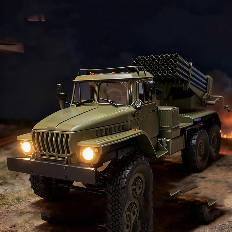 WPL B36-2 1/16 2.4G 6WD RTR Rc Car Hail Rocket Launcher BM-21 Military Truck Rock Crawler Vehicle Models Toy Proportional Control