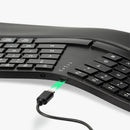 Delux GM909 Ergonomic Keyboard 2.4G Wireless/bluetooth 112 Keys Rechargeable Full Size with Scissor Switch Palm Rest for Windows/Mac