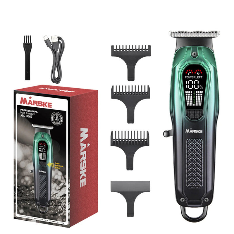 MARSKE MS-5067 Hair Clipper 1800mAh Rechargeable Battery LED Display Cordless USB Charge Professional Haircut Kit for Men