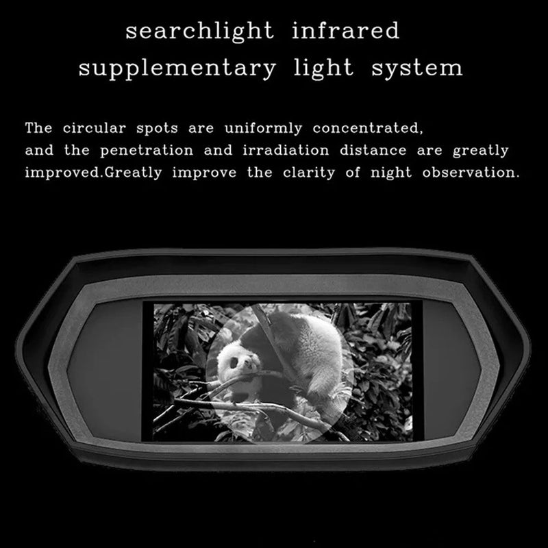 Binoculars with Camera Night Vision Scope 4X Optical Zoom 8X Digital 3" LCD Screen 2.5K Video 3W IR Waterproof IP65 for Hunting Outdoor Telescope