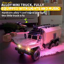 HJ2025-7D/8D RTR 1/64 2.4G RWD RC Car Mini Alloy Military Truck Three Speed LED Light Sound Support App Remote Control Simulation Transport Command Vehicles Models Toys