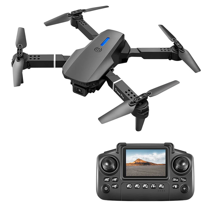 YLR/C E88 / E88D WiFi FPV with LCD Screen Controller HD Dual Camera Lighting Arms Optical Flow Positioning Colorful LED Light Foldable RC Drone Quadcopter RTF