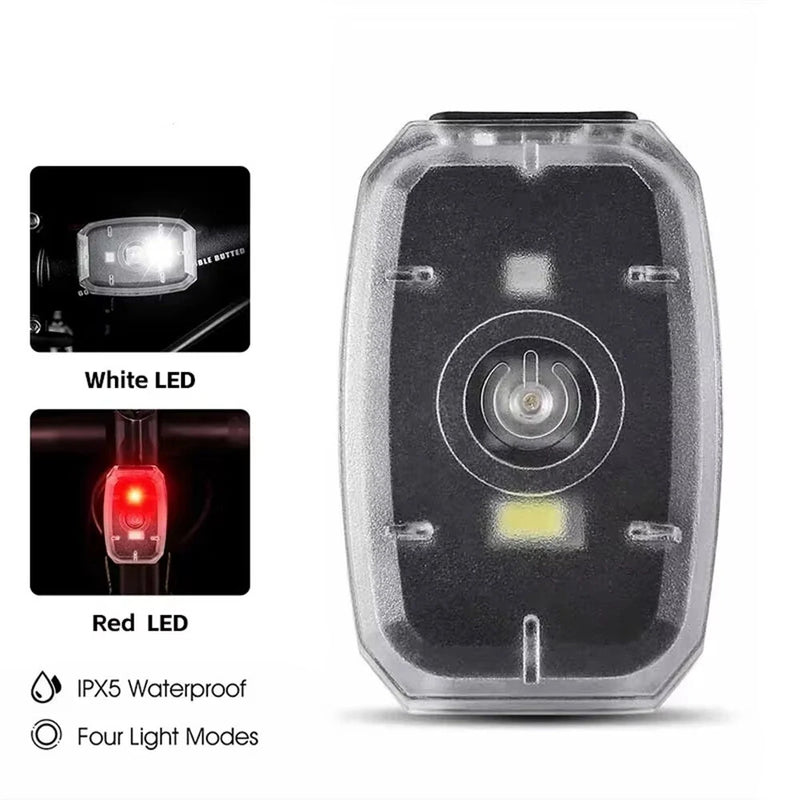WEST BIKING Mini Portable Bike Taillight 4 Light Modes USB Rechargeable 180 Wide Angle PX5 Waterproof White Red Warning Bicycle Back Light for Cycling Running Hiking