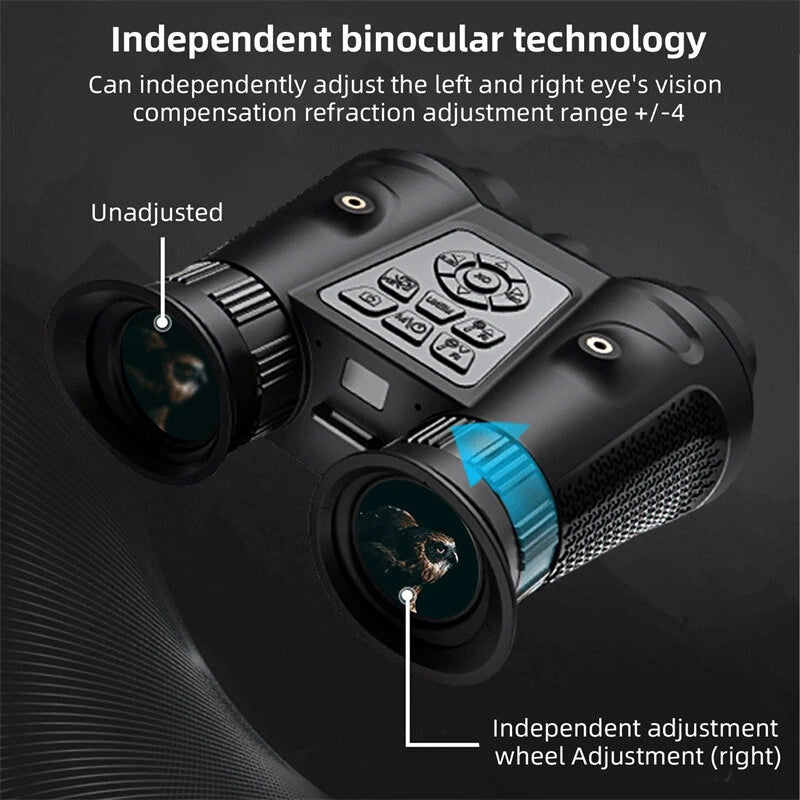 IPRee Head Mounted Night Vision Goggles 3D VR Digital Infrared Night Vision Binoculars 8064x3024 Photo & 3840x1080 Video Resolutions 150m Night Vision