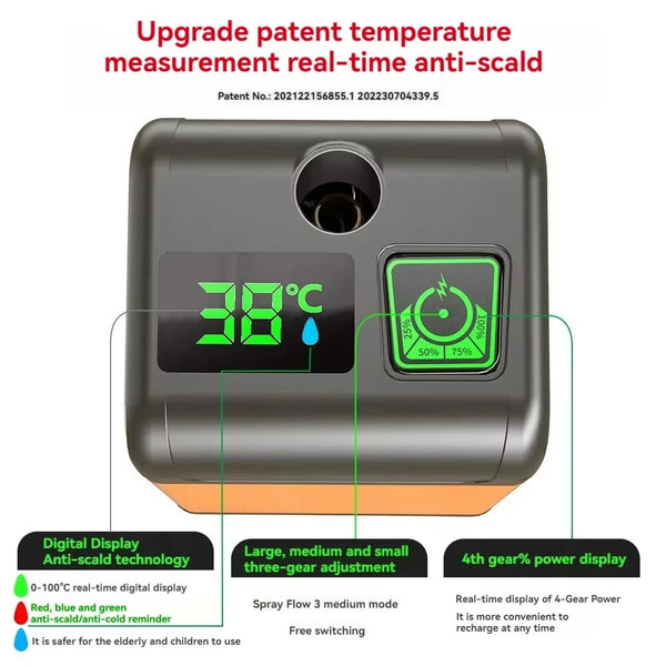 IPRee Outdoor Camping Shower Portable Electric Shower Pump IPX7 Waterproof 6000/7800mAh with Digital Display Temperature for Camping Travel Beach Dormitory