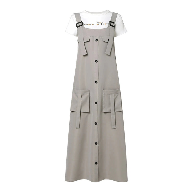 ZANZEA Women Maxi Dress Solid Color Wide Halter Dress Comftable Workwear Wide Straps Long Dress Plus Size