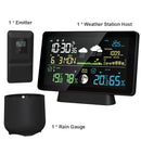 Multi-function Professional Weather Station Alarm Clock Wireless Indoor Outdoor Thermometer With Rain Gauge/ Temperature/  Humidity/ Rainfall Monitoring/ Atmospheric Pressure Intelligent Color Screen Clock