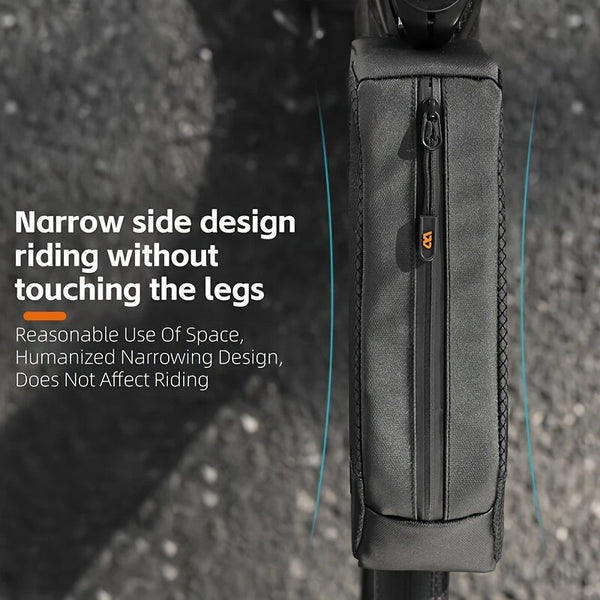 WEST BIKING 1L Bicycle Top Tube Bag Narrow Side Design Velcro Fastening Portable Zipper Storage Cycling Bag for MTB & Road Bikes
