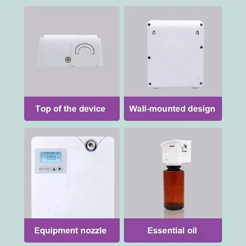 Bluetooth Smart Scent Diffuser Hotel Air Freshener Scent Diffuser Cover 300mL for Home Scent Dispenser Electronic Scent 300-400m Coverage