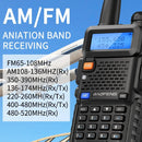 Baofeng M-5R Walkie-Talkie 5W 8W Power Extended Version One-Key Frequency AM Aviation Full-Band 3800mAh Battery Outdoor Radio