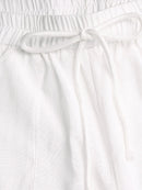 Wide Leg Women Loose Cotton Pure Color Elastic Waist Trousers Pants