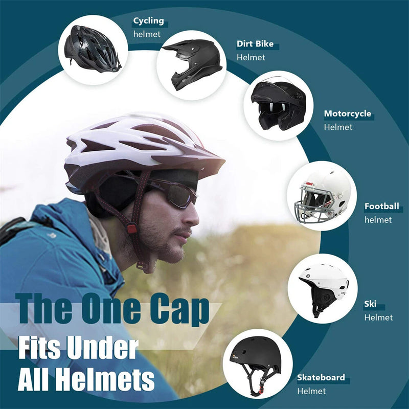 Wolfilist 1-Pack Unisex Breathable Thermal Cycling Skull Cap Winter Windproof Fleece Lined Full Coverage Headscarf Hat for Running Skiing Motorcycle Riding