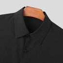 INCERUN Men's Casual Black Shirt, Button Up Long Sleeve Shirt, Chic Retro Lapel Loose Batwing Sleeve Shirt for Men