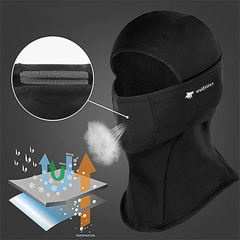 Wolfilist Outdoor Thermal Cycling Face Mask for Men Women Winter Breathable Windproof Fleece Lined Full Coverage Headscarf for Skiing Motorcycling