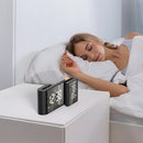 LCD Digital Desk Wall Alarm Clock with USB Charging Station Dual Screen LED Dimming Temperature And Humidity Electronic Clock Radio Alarm Clock