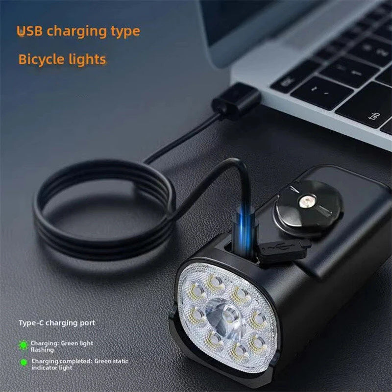 BIKIGHT 8 LEDs Bike Headlight 600 Lumens Brightness 2000mAh Battery Waterproof Flashlight USB Charging MTB Road Cycling Front Light for MTB Bike Road Bike Flashight