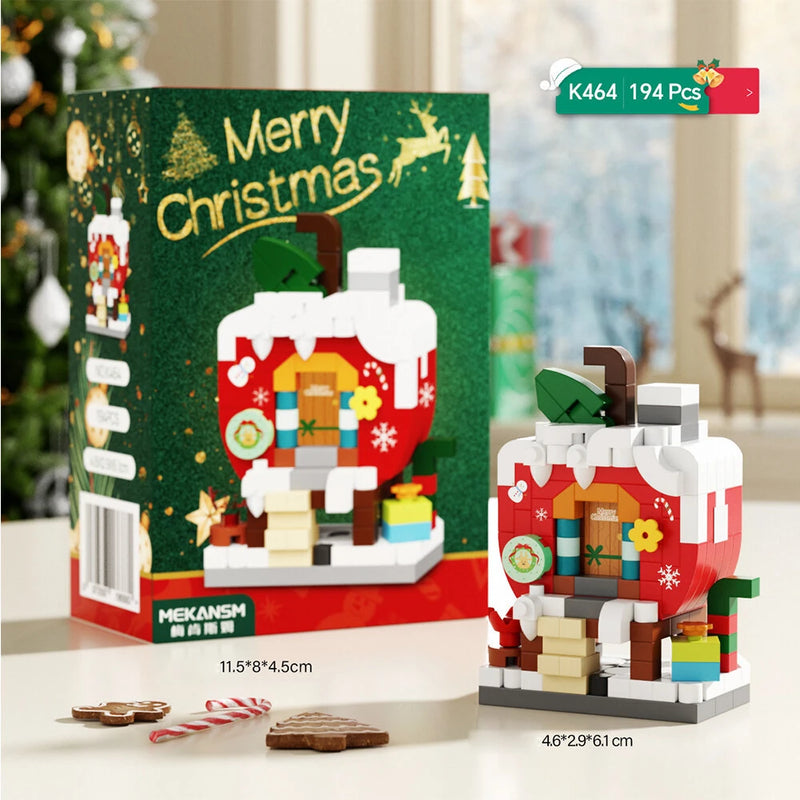 Christmas Santa Claus Building Blocks Assembly Kit Holiday Decoration DIY Model Festive Gift Set