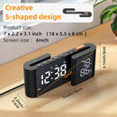 LCD Digital Desk Wall Alarm Clock with USB Charging Station Dual Screen LED Dimming Temperature And Humidity Electronic Clock Radio Alarm Clock