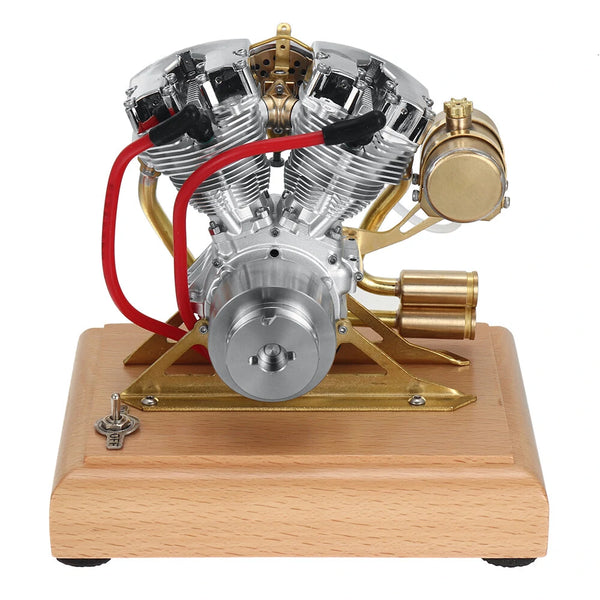 OKMO Shovel Head R31 V2 4.2CC V-Twin 2 Cylinder 4-Stroke Motorcycle Gas Engine Model ICE Ready to Run Science Discovery Toy