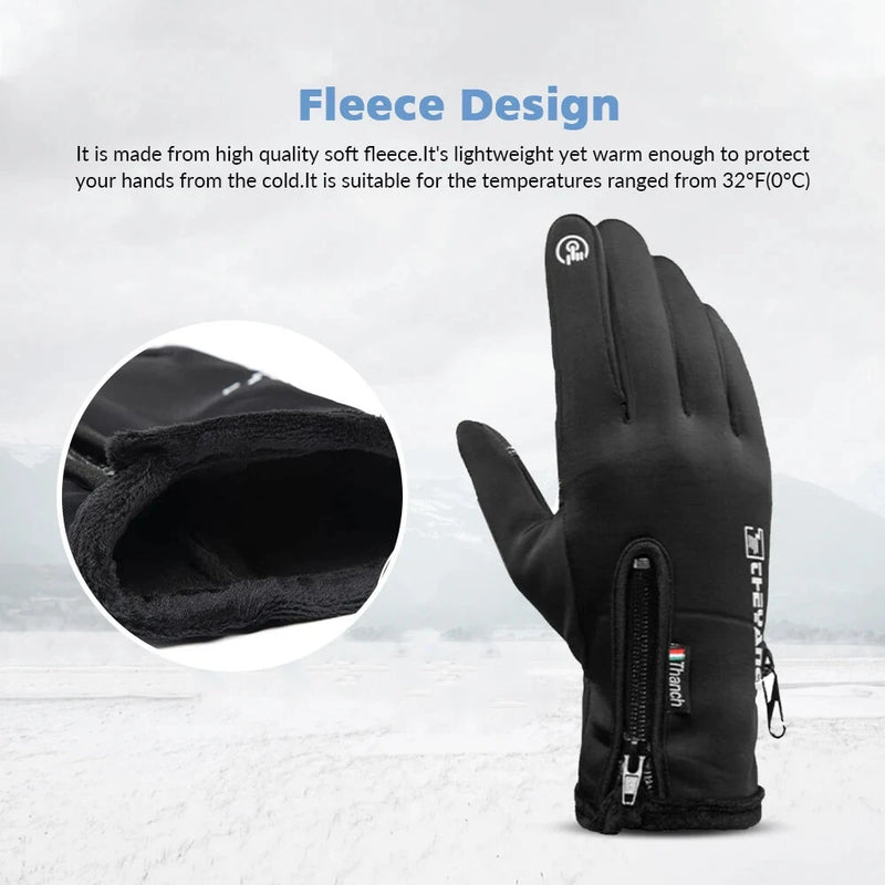 XANES Outdoor Winter Gloves Motorcycle Touch Screen Snow Glove Waterproof Thermal Gloves for Riding Skiing Fishing