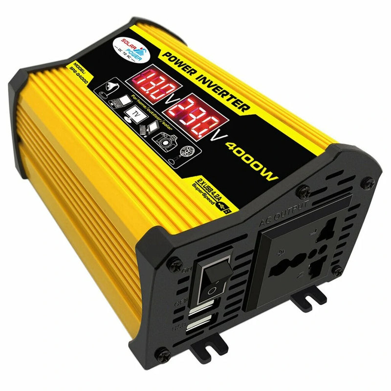 18W 12V Solar Panel Solar Power System Portable 4000W Power Inverter With 2 USB Ports 30A Solar Charge Controller LED Screen Display