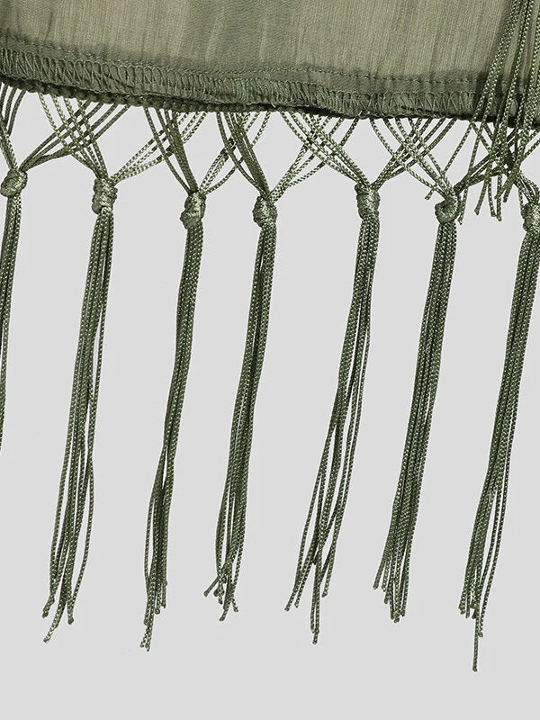 Mens Fringe Hem Half Sleeve Cardigan