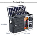 IPRee TG-088BT-S Portable FM AM SW Radio with Solar Panel Rechargeable Outdoor Full Band High Sensitivity Radio Receiver with Flashlight bluetooth Speaker Support TF Card U Disk
