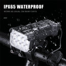 3 in 1 Multifunctional Bike Headlights 12 LED Beads 500Lm Brightness 140dB Bell Alarm 1800mAh Battery Display Power Bank IPX65 Waterproof USB-C Rechargeable 360-degree Adjustment Bicycle Front Light for Night Cycling