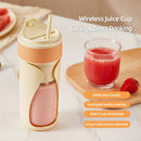 450ML Small Portable Multi-function Juicer Cordless Electric Juicing Cup with Removable Straw Strong 6-Blade Precision Steel Blade
