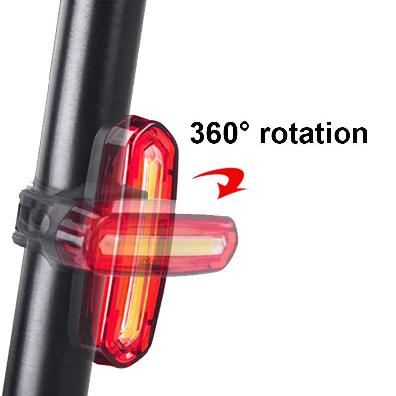 Bike Taillight 600mAh Battery 4 Light Modes USB-C Rechargeable IPX6 Waterproof Wear-resistant Lightweight Bicycle Rear Light for Night Cycling
