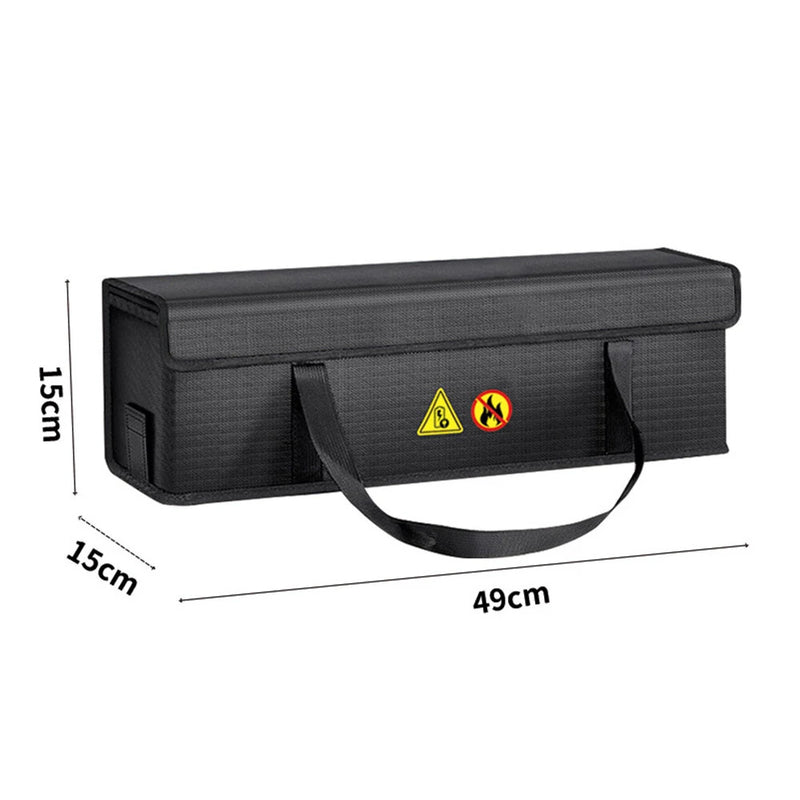 XANES 49*15*15CM Lithium Battery Storage Bag for Electric Bicycle Portable Waterproof Fireproof Explosion-proof Safety E-bikes Battery Handbag with Hidden Charging Port Design