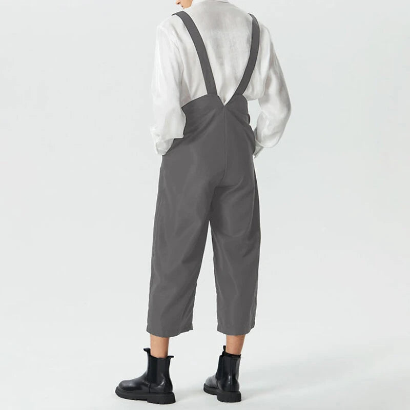 INCERUN Men's Casual Overalls with Adjustable Straps, Loose Fit Wide Leg Jumpsuit for Men Large Size S-5XL