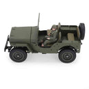 LUXINGZHE 2506-1 RTR 1/16 2.4G 4WD 1941 Willys MB for Jeep Military Truck Off-Road Climbing LED Light Alloy Body Shell Metal Frame Drive Shaft Gear Rock Crawler Full Proportional Retro Simulation Vehicles Models Toys