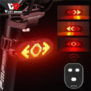 West Biking Smart 2-in-1 Bicycle Rear Light Wireless Remote Control 5 Light Modes Turn Signal Lights Bike bell horn Cycling Mini Taillight for Night Riding