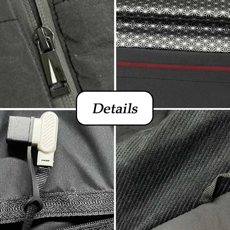 TENGOO HV-06 6 Areas Heated Vest Winter USB Electric Heated Vest Windproof Washable Thermal Waistcoat for Cycling Fishing Hiking Vest