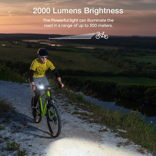 Astrolux BC6 2000Lm Super Bright Bike Headlights 6 LED Large Beads 4800mAh Battery IPX6 Waterproof 5 Light Modes Type-C Fast Charge Aluminum Alloy Bicycle Front Light Flashlight