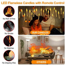 12 Pack Halloween Floating Candles With Wand Remote Control Led Flame Loose Flickering Candle Home Hanging Candles Light