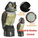 Outdoor Owl Bird Repellent Mouse Deterrent with Electronic Shake Head Feature Generic Realistic 360 Degree Rotating Bird Repellent Owl Decoy Bird Scare Sound and Shadow Control Garden Yard Decor