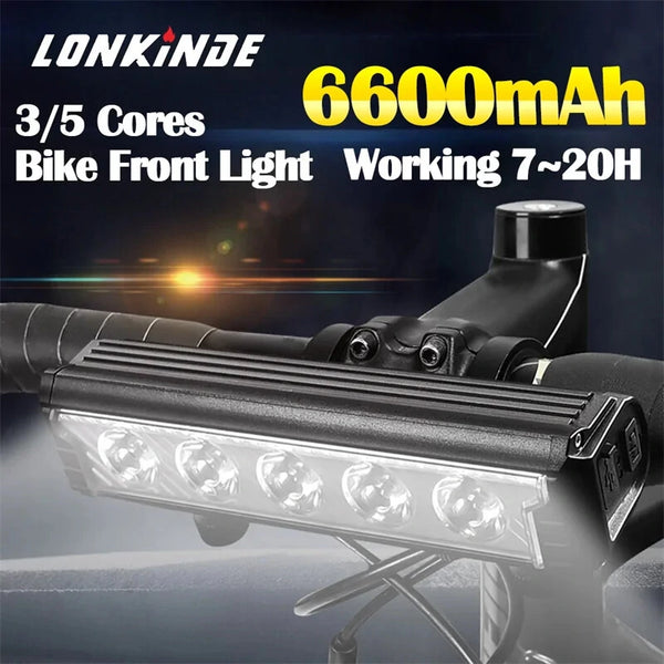 BIKIGHT 2800Lm Super Brightness Bike Headlight 6600mAh Battery Anti-glare Design Waterproof 5 Light Modes Type-C Fast Charge Aluminum Alloy Bicycle Front Light