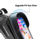 ROCKBROS Bicycle Bag 1.7L Frame Front Tube Cycling Bike Phone Mount Bag Waterproof Phone Case Holder 6.8 Inches Touchscreen Bag Accessories
