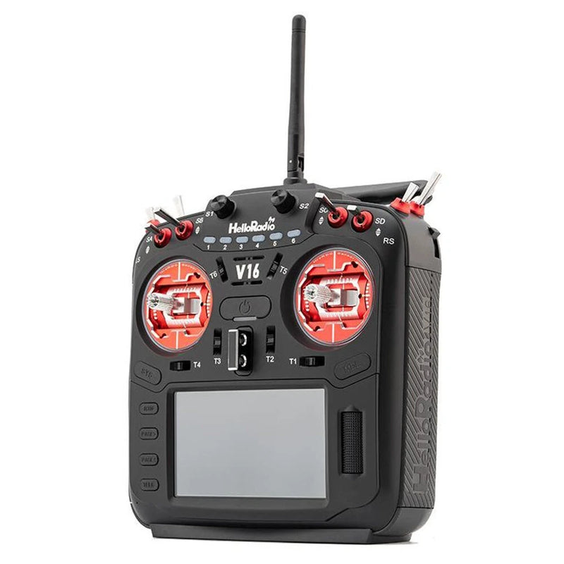 HelloRadioSky V16R MAX R9 Built-in 1W ELRS 4-in-1 CNC RDC90 Metal Gimbal Radio Transmitter Mode 2 with 4.3" Touch Screen for FPV Racing Drone