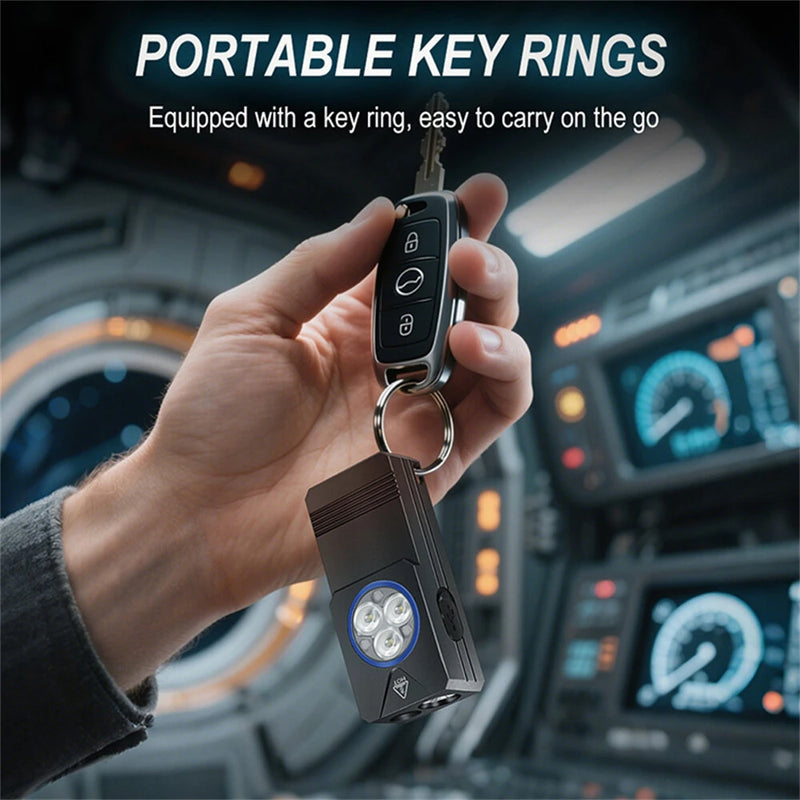 550 Lumens Mini Flashlight Rechargeable Bright Small LED Pocket Flat Light with Clip Magnetic Tail, Keychain Flash Light with Red UV Light,  IP66 Waterproof Outdoor Emergency Work Lamp