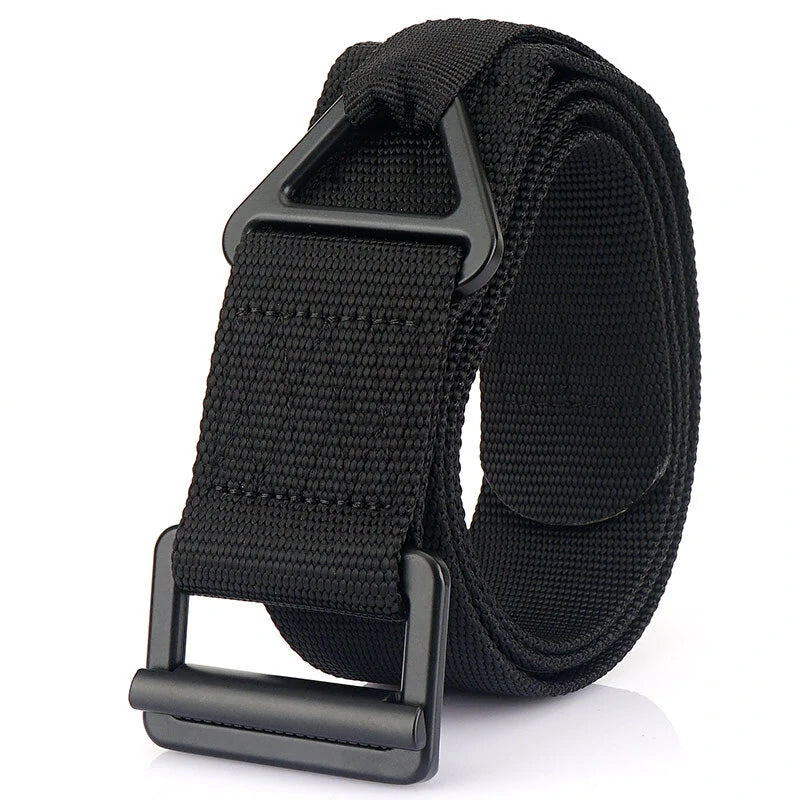 TUSHI 125cm Men's Tactical Nylon Belt Adjustable Wear-resistant Lightweight Waist Belt Buckle Canvas Belt Casual Sports Belts