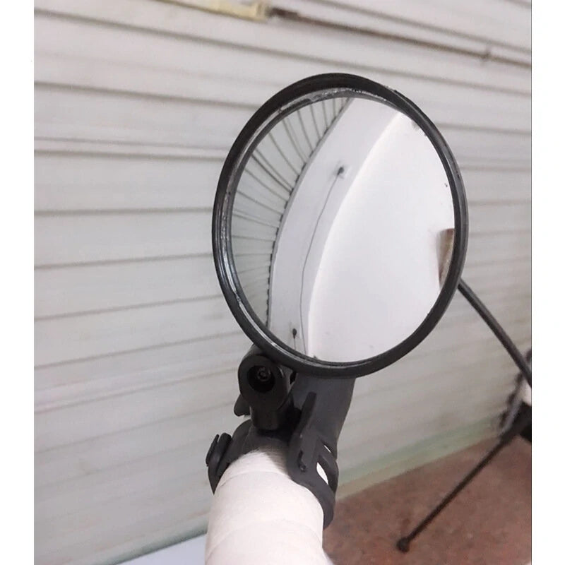 8cm Rear 360 Degree Rotation Adjustable Bike Mirrors Universal Handlebar Mount Bike Cycling Reflector Safety View Mirror