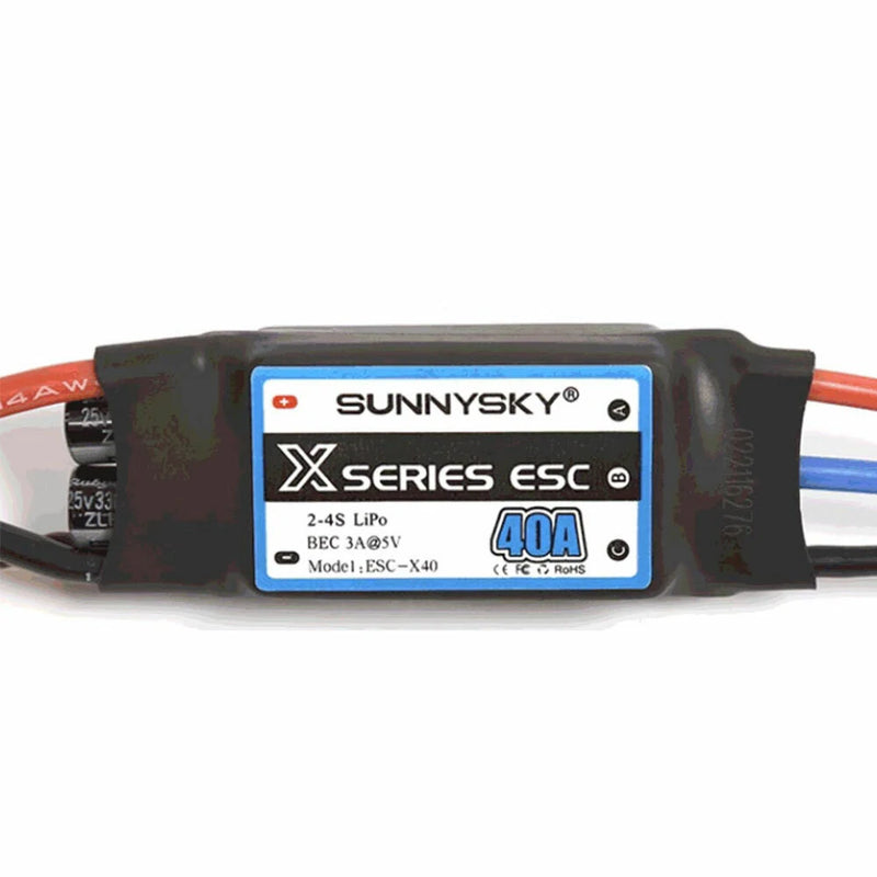 SUNNYSKY X Series 40A 2-4S Brushless ESC With 5V/3A BEC 3.5mm XT60 Plug For RC Airplane