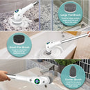 8 in 1 Multifunctional Wireless Cleaning Brush 2500mAh Type-C USB Rechargeable 450RPM Adjustable Lengths LED Night Light for Bathroom Kitchen Windows Car